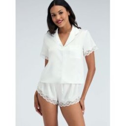 Boux Avenue Boux Avenue Amelia Matte Satin Short Pyjamas Set pâle FR 40 (EU 38)