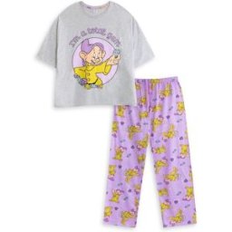 Vanilla Underground Vanilla Underground Disney Snow White Dopey Short Sleeve Long Leg Pyjamas Set Gris XL (FR 50-52)
