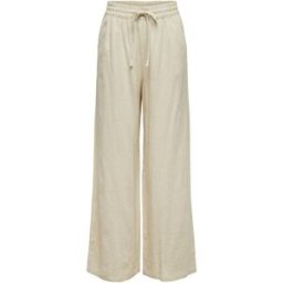 JDY JDY Pull On Wide Leg Trousers With Linen crème XL (FR 50-52)