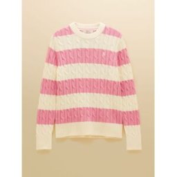Joules Joules Classic Crew Neck Cotton Cable Knit Jumper crème FR 48 (EU 46)
