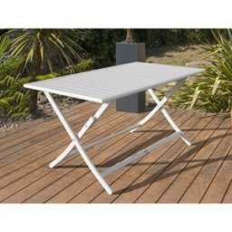 City Garden - Table de jardin pliante Marius en aluminium grise - 140x80 cm OS