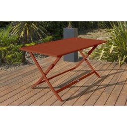 City Garden - Table de jardin pliante Marius en aluminium terracotta - 140x80x73 cm OS
