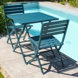 City Garden - Ensemble de jardin Table pliante Marius TB70 + 2 Chaises Marius CP pliantes canard - 70x70x73 cm OS