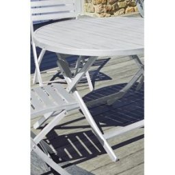 City Garden - Table de jardin pliante Marius en aluminium grises - D.110x73 cm OS