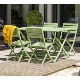 City Garden - Ensemble de jardin Table pliante Marius TB140 + 4 Chaises Marius CP pliantes lagune - 140x80x73 cm OS