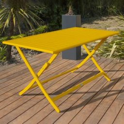 City Garden - Table de jardin pliante Marius moutarde - 140x80x73 cm OS