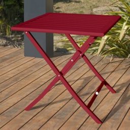 City Garden - Table de jardin pliante Marius carmin - 70x70x73 cm OS