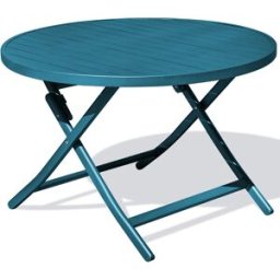 City Garden - Table de jardin pliante Marius en aluminium bleu canard - D.110x73 cm OS