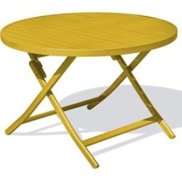 City Garden - Table de jardin pliante Marius en aluminium jaune moutarde - D.110x73 cm OS
