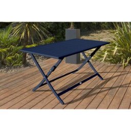 City Garden - Table de jardin pliante Marius en aluminium bleu nuit - 140x80x73 cm OS