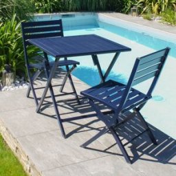 City Garden - Ensemble de jardin Table pliante Marius TB70 + 2 Chaises Marius CP pliantes marine - 70x70x73 cm OS