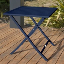 City Garden - Table de jardin pliante Marius bleu nuit - 70x70x73 cm OS