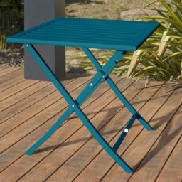 City Garden - Table de jardin pliante Marius bleu canard - 70x70x73 cm OS