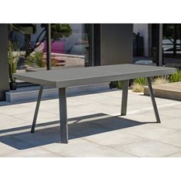 DCB Garden - Table de jardin Stockholm en aluminium extensible gris anthracite - 200/300x96x76 cm OS
