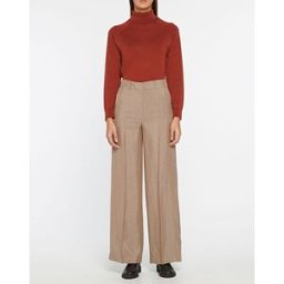 Galeries Lafayette - Pantalon large et fluide imprimé pied-de-poule marron 40