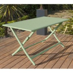 City Garden - Table de jardin pliante Marius en aluminium bleue - 140x80xH.73 cm OS