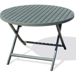 City Garden - Table de jardin pliante Marius en aluminium kaki - D.110x73 cm OS