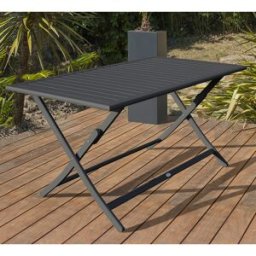 City Garden - Table de jardin pliante Marius gris anthracite - 140x80x73 cm OS