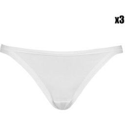 Cotonella - 3 Strings en coton biélastique Claudia blancs TEU.38/TI.2