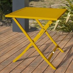 City Garden - Table de jardin pliante Marius jaune moutarde - 70x70x73 cm OS