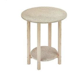 Wellhome Table Ronde Gazte Brancard Finition Sans Vernis 5x50x55 Cm Natural One Size