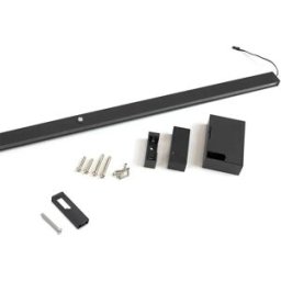 Emuca Meuble Bar Avec éclairage Led Sur Roulettes à Batterie Avec Table Extensible Et Capteur De Mouvement 1158 Mm Black One Size