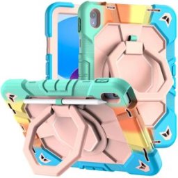 INF Coque tablette en silicone et PC compatible avec l'iPad Apple 11 pouces A16 2025 et 10e génération 2022 10,9 pouces Rose