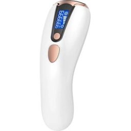 INF Appareil d'épilation portable pour tout le corps avec écran LCD et chargeur européen Blanc