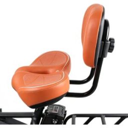 INF Selle de vélo réglable avec dossier, coussin épais respirant et double suspension élastique Marron