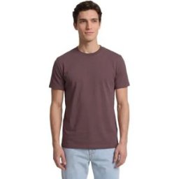 Silbon T-shirt à Manches Courtes Plain Mini Logo Patch Bordeaux S Homme