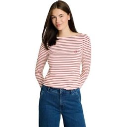 Tom Tailor T-shirt à Manches Courtes 1051234 Preppy Plum Red Stripe 3XL Homme,Femme