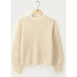 Pull en maille beige avec détails en crochet My Jewellery Beige S femme