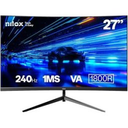 Nilox Écran Incurvé Gaming Nxm27crv2402 27´´ Full Hd Va Led 240hz Black One Size unisex