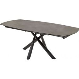 Deladeco Table de salle à manger extensible moderne en céramique anthracite Morelia Anthracite