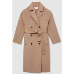 Reiss Reiss Marina Wool-Blend Blindseam Double-Breasted Coat Brun FR 40 (EU 38)