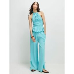 River Island River Island Halter Neck Top and Wide Leg Trousers Set bleu L (FR 46-48)