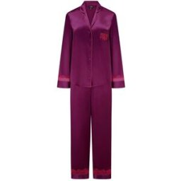 Pour Moi Pour Moi Dusk Satin and Lace Cuban Collar Pyjamas Set violet FR 42 (EU 40)