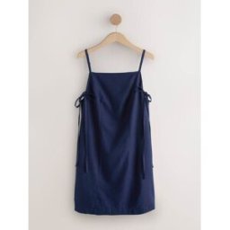Next Robe d'été mini à bretelles et col carré en lin riche bleu FR 56 (EU 54)