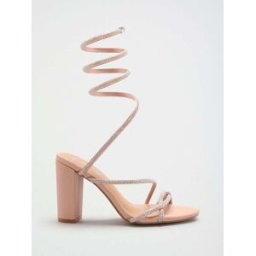 Lipsy Sandales Lipsy à talons hauts et bride spirale ornée de strass, idéales pour les occasions spéciales. Rose EU 37 (UK 4)