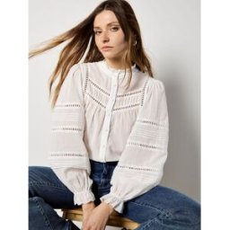 Apricot Apricot Lace Insert Ruffle Blouse pâle FR 42 (EU 40)