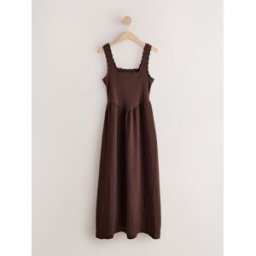 Next Robe mi-longue en jersey tissé mélangé Brun FR 48 Tall (EU 46 T)