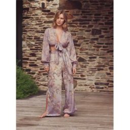 B by Ted Baker B by Ted Baker Haut de plage Lilas Palm Viscose Lin Mixte Noue sur le devant B by Ted Baker violet FR 38 (EU 36)