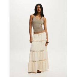 Cotton On Cotton On Haven Multi Tiered Maxi Skirt crème FR 36 (EU 34)