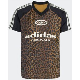 adidas originals adidas Originals Print Satin Football Inspired T-Shirt Imprimé animal FR 42 - 42 (EU 40-42)