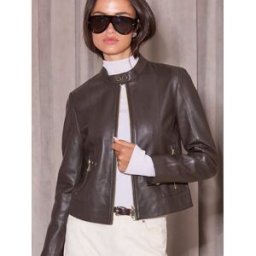 Lipsy Lipsy Real Leather Jacket Brun FR 42 (EU 40)