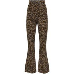 Long Tall Sally Long Tall Sally Leopard Flared Leggings Noir FR 50 x 34L