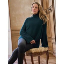 Seraphine Pull de Grossesse et d'allaitement Seraphine Premium en cachemire Blend à Col roulé vert XS (FR 34-36)