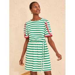 Love & Roses Love & Roses Ric Rac Petal Sleeve Jersey Mini Dress vert FR 50 (EU 48)