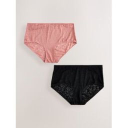 Next Lot de culottes mi-longues en dentelle 2 Noir FR 40 (EU 38)