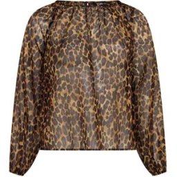 Yours Curve Yours Curve Leopard Print Chiffon Top naturel FR 48 (EU 46)
